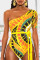 Sexy Fashion Printed Yellow One-piece Swimsuit
