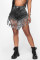 Fashion Casual Black Fringed Denim Shorts