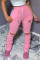 Fashion Casual Pink Slim Track Pants
