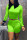 Fashion Print Long Sleeve Top Shorts Fluorescent Green Set