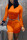 Fashion Print Long Sleeve Top Shorts Orange Set