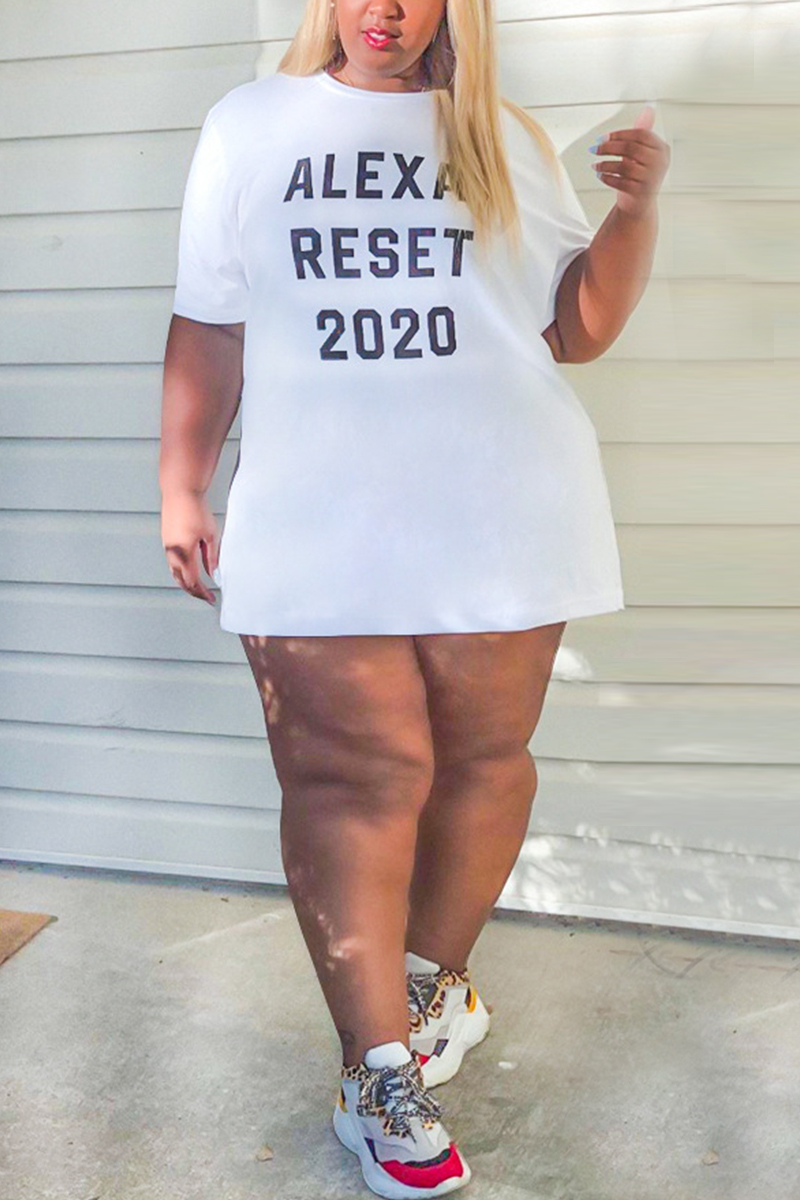 plus white t shirt dress