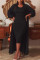 Black Sweet Solid O Neck Long Sleeve Two Pieces