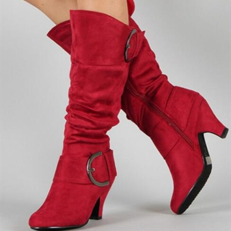 US$ 12.25 - Red Fashion Casual Solid Color Boots - www ...