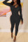 Black Fashion Sexy Solid Split Joint Jumpsuits