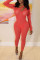 Red Fashion Sexy Solid Split Joint Jumpsuits