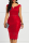 Red Sexy Patchwork Hollowed Out O Neck Pencil Skirt Dresses
