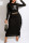 Black Fashion Casual Letter Print Tassel O Neck One Step Skirt Dresses