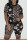 Brown Fashion Casual Print Patchwork O Neck Short Sleeve Two Pieces