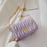 purple Fashion Casual Solid Chain Strap Purple Crossbody Bag