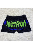 Black yellow Polyester Elastic Fly Low Print Straight shorts Bottoms