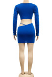 Black Sexy Solid Patchwork V Neck Short Two Pieces