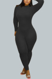 Red Sexy Print O Neck Regular Jumpsuits