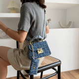 Deep Blue Fashion Print Crossbody Bag