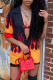 Black Fashion Casual Print Basic Turndown Collar Short Sleeve Two Pieces
