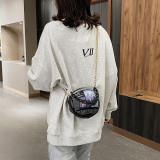White Fashion Casual Patchwork Basketball Crossbody Bag