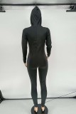 Red Casual Living Letter Embroidery Basic V Neck Skinny Jumpsuits