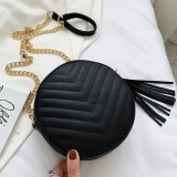 Black Fashion Casual Solid Strap Black Crossbody Bag