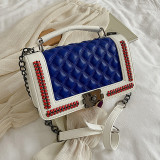Blue Fashion Casual Patchwork Messenger Bag