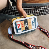 Red Fashion Casual Patchwork Letter Print Red Crossbody Bag