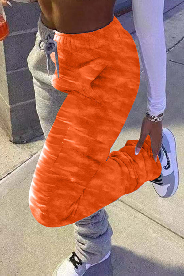 Orange Gray Street Solid Fold Bottoms