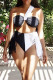 White Fashion Sexy Patchwork Tassel Backless Swimwears Set