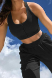 White Sexy Solid Split Joint O Neck Tops