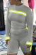 Silver Sportswear Solid Patchwork Half A Turtleneck Long Sleeve Two Pieces