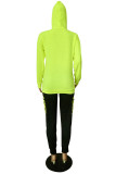Rose Red Sportswear Letter Printing Hooded Collar Long Sleeve Two Pieces