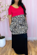 Red Sexy Leopard Patchwork V Neck Pencil Skirt Dresses