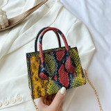Red Fashion Casual Snake Print Single Shoulder Handbag
