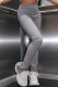 Grey Fashion Casual Solid Slit Regular High Waist Conventional Solid Trousers