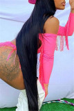 Orange Fashion Sexy Solid Tassel Hollowed Out Swimwears