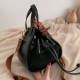 Black Casual Vintage Solid Crossbody Bag