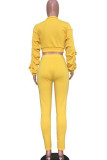 Black Sexy Solid Two Piece Suits pencil Long Sleeve Two-piece Pants Set