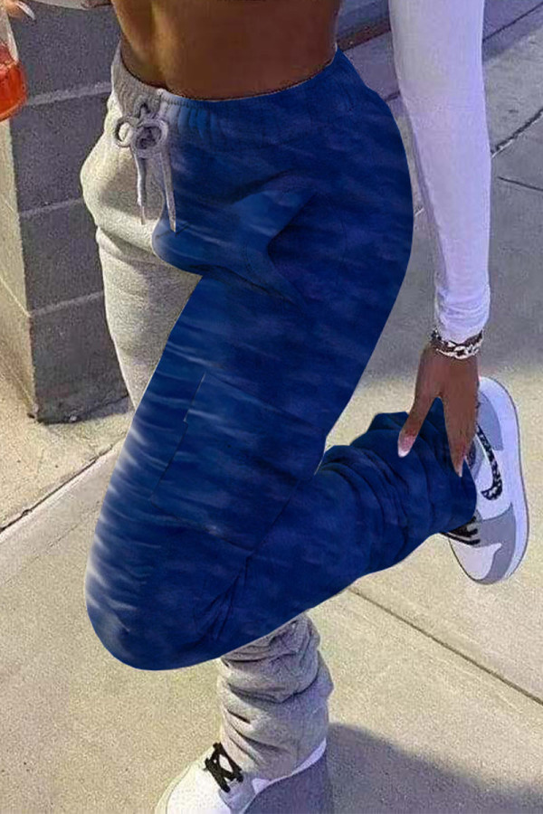 Blue Gray Street Solid Fold Bottoms