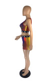 Red Fashion Casual Print Basic U Neck Sleeveless Two Pieces