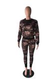 Camouflage Street Fashion adult Camouflage Two Piece Suits Print pencil Long Sleeve Two-piece Pants