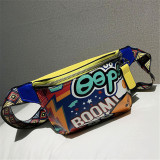 Red Fashion Casual Graffiti Print Chest Bag