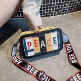 Red Fashion Casual Patchwork Letter Print Red Crossbody Bag