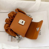 Red Fashion Casual Solid Chain Crossbody Bag