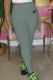 Grey Street Print Patchwork Skinny Mid Waist Pencil Positioning Print Bottoms