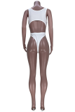 Rose Red Sexy Solid Bandage Swimwears