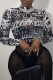 White Fashion Sexy Print See-through Turtleneck T-Shirts