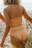 Blue Sexy Print Split Joint Swimwears
