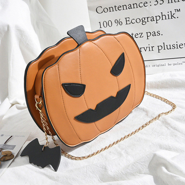 Brown Fashion Casual Patchwork Pumpkin Crossbody Bag