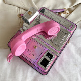 Pink Fashion Patchwork Crossbody Bag