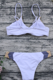 Grey Sexy Color Block Patchwork Swimwears