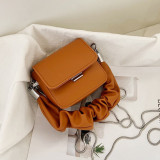 Red Fashion Casual Solid Chain Crossbody Bag