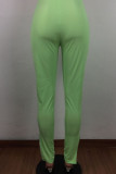 Green White Black Green Pink Apricot Orange purple Polyester Zipper Fly High Solid Zippered Boot Cut Pants Bottoms